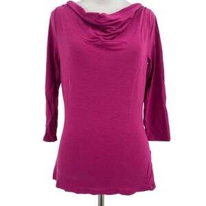Boden Pink Drape Neck 3/4 Sleeve Shirt Size 4